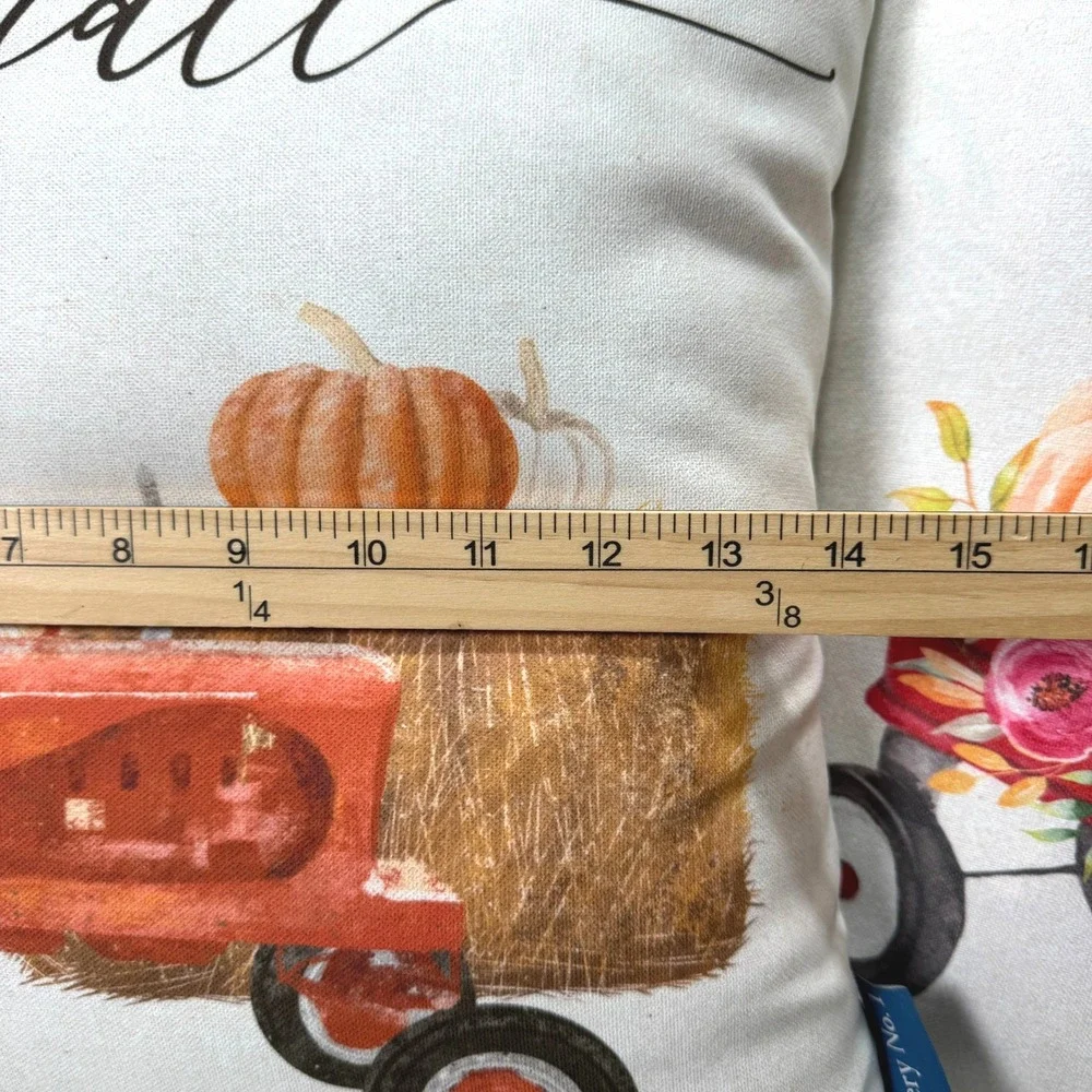 Fall Throw‎ Pillows Set 2 Hello Fall Hay Fall Wagon Autumn Pumpkin Cottagecore